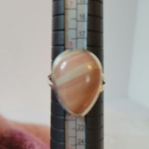 Sterling Silver Ring With Celesto-Barite Stone. Size 9.